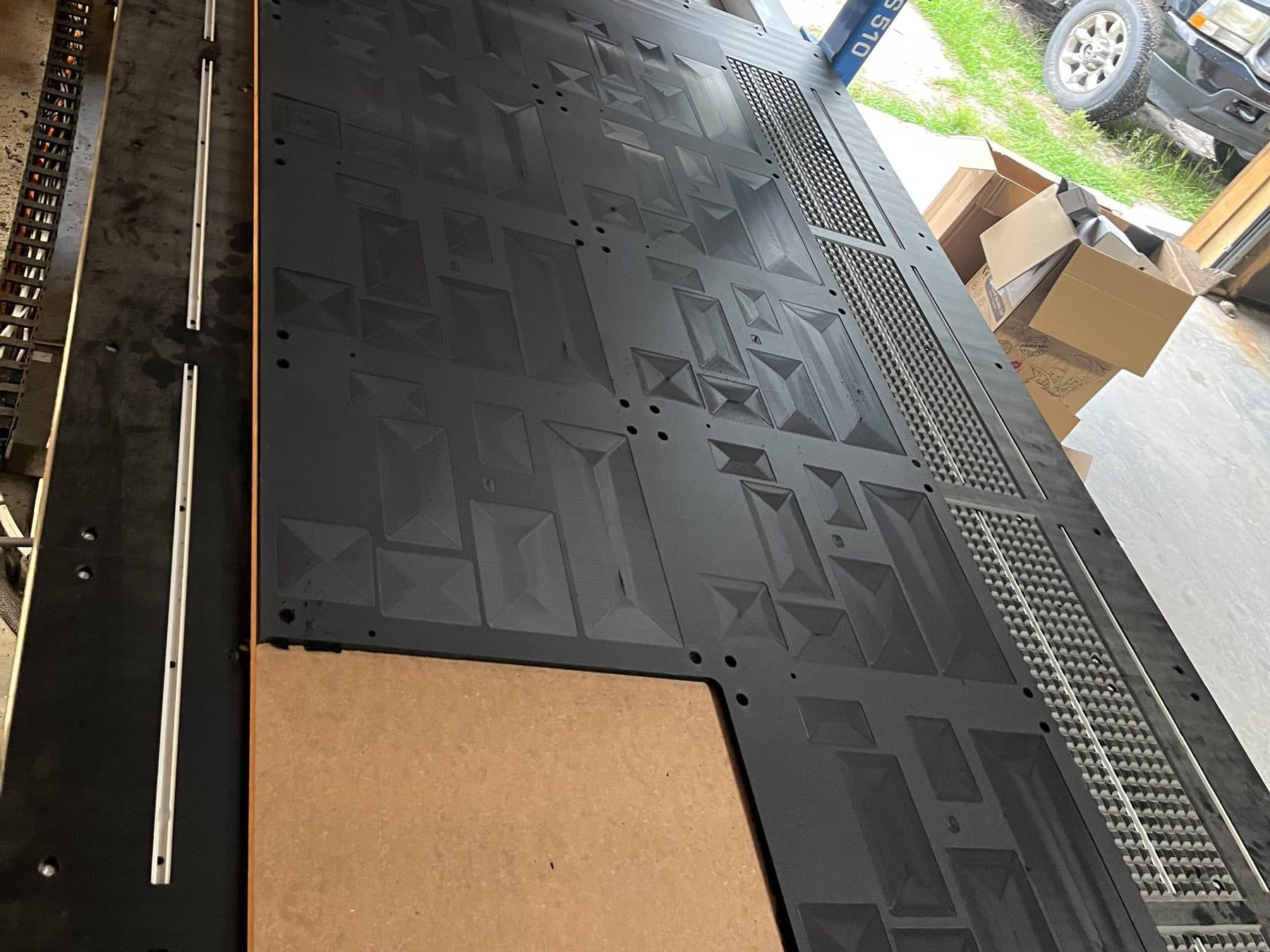 Laser-cut aluminum panels fabricated for SolarCam360 units