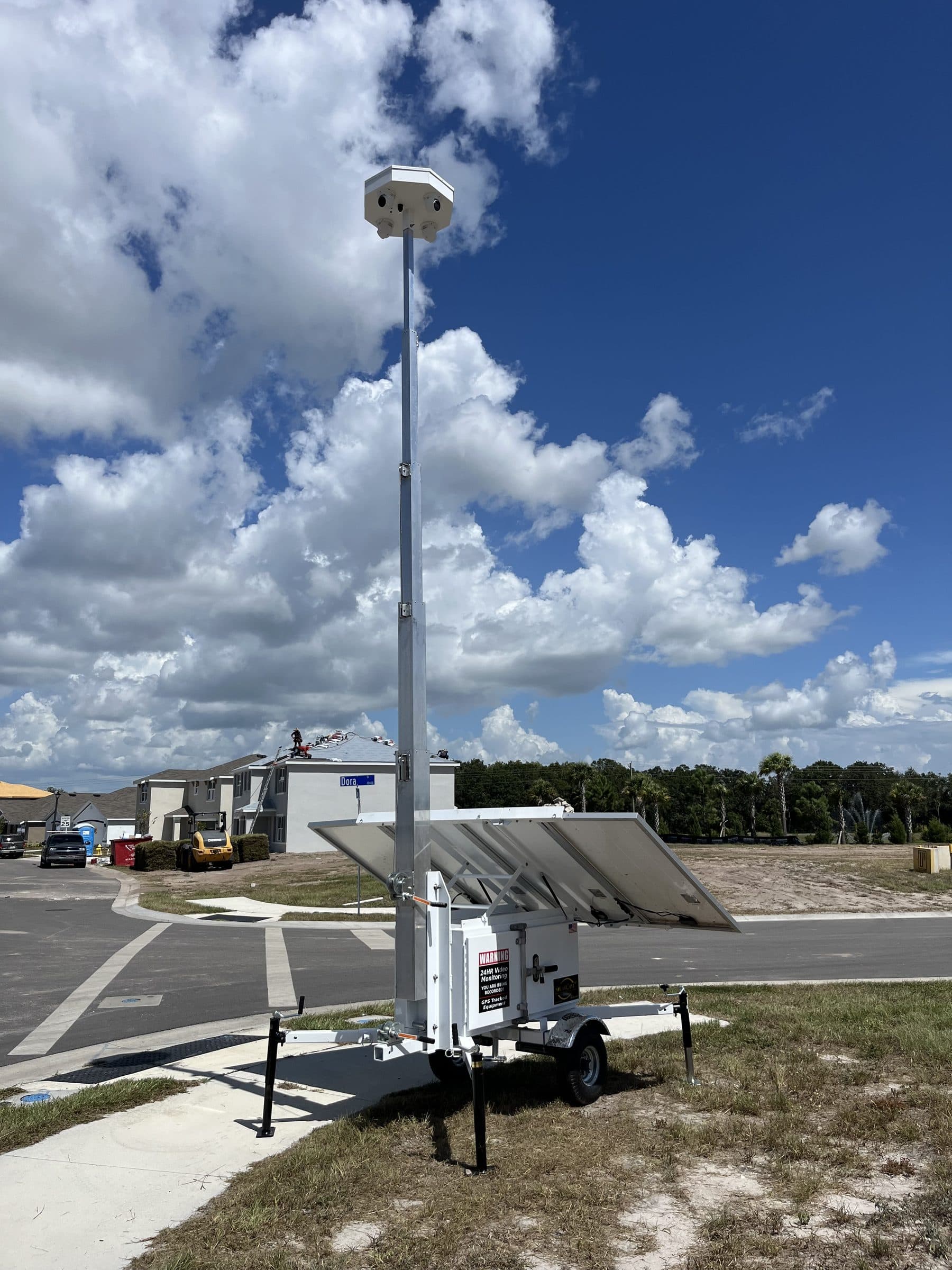 SolarCam360 unit guarding a residential construction site