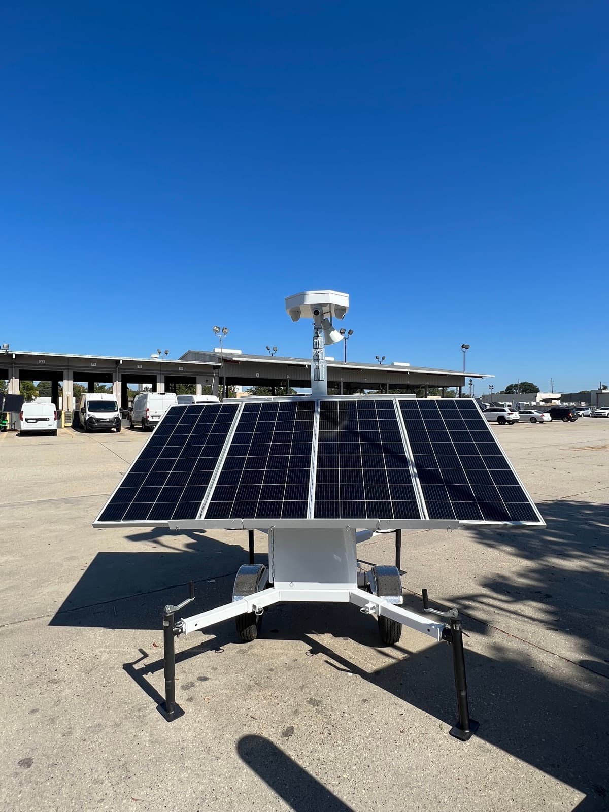 SolarCam360 G7 unit deployed at a logistics depot